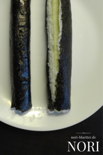 Nori Blätter Algen Maki Rolle richtig und falsch Sushi Rolle